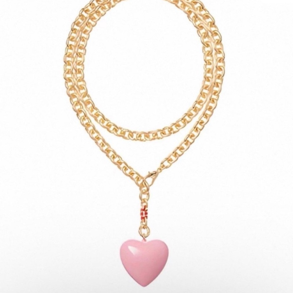 Roxanne Assoulin Pink Heart Necklace NWT and dust bag - Picture 4 of 4